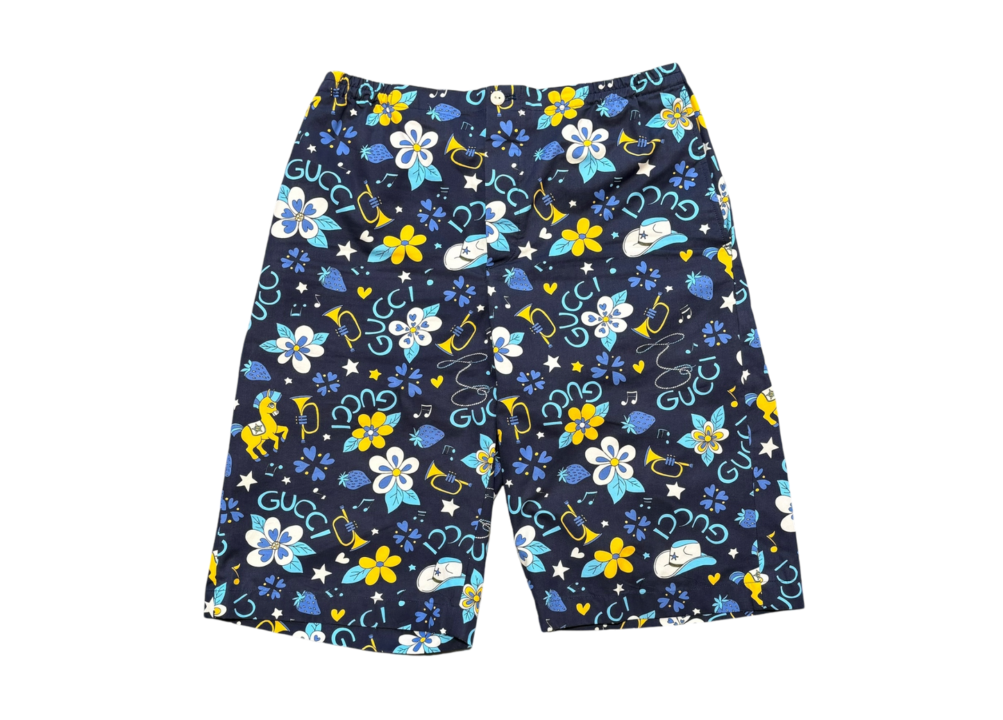 Gucci Shorts Flower Navy COND 9.5/10