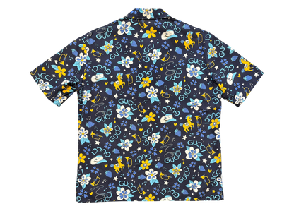 Gucci Shirt Flower Navy COND 9.5/10