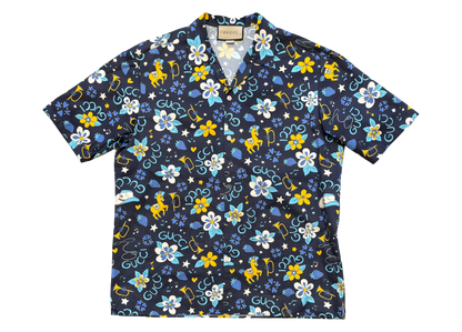 Gucci Shirt Flower Navy COND 9.5/10