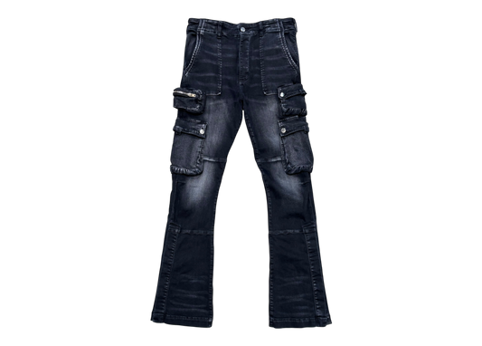 Amiri Denim Cargo Black Flared COND 8.8/10