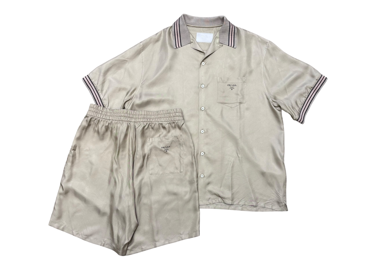Prada Silk Shirt and Shorts set COND 9.5/10
